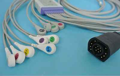#ad One Piece Zoll M and E Series 10 Leads ECG EKG Cable Compatible $49.86