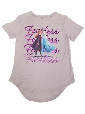 #ad Disney Frozen Junior Womens Purple Fearless Together Elsa amp; Anna T Shirt $14.99