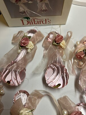 #ad Vintage Trimmings Dillards Glass Romance Drops Set Of 6 Pink $29.00