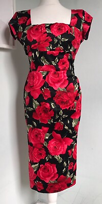 #ad The Pretty Dress Company Red Rose Midi Dress UK 12 14 NWT Feminine Wedding Party GBP 34.99