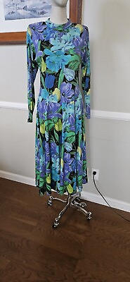 #ad Vintage Cotton Floral Day Dress By Positive Attitude Plus Size $39.00