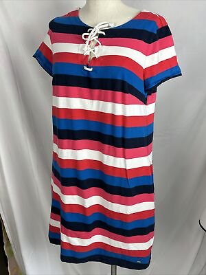 #ad #ad Tommy Hilfiger Striped LARGE Tunic Shirt Dress Pool Beach Boat Coverup Cover $21.99