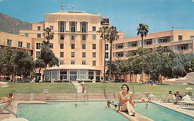 #ad San Bernardino CA California Postcard Arrowhead Springs Hotel Pool Bikini J9 $13.25