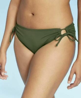 #ad Kona Sol Large Bikini Bottom Green Keyhole Hipster Medium Coverage New $14.39