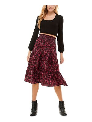 #ad CITY STUDIO Womens Black Skirt Long Sleeve Maxi Fit Flare Dress Juniors M $5.09