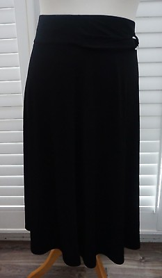 #ad Black Flared Skirt with Silver Belt Detail Plus Size 22 BNWT GBP 14.99