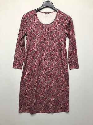 #ad Lands End Women Long Sleeve Boho Dress Size Small Cotton Paisley B256 6 $17.99