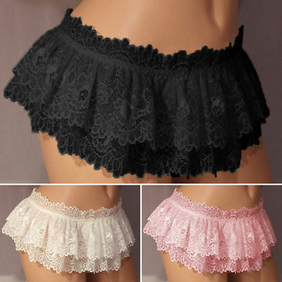 Sexy Women Micro Mini Skirt Dress Double Layer Lace Lingerie Underwear Nightwear C $7.49