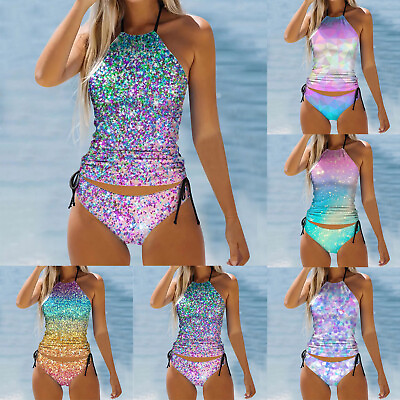 #ad #ad Tankini For Women Plus Size Two Piece Stretch Loose Swimming Beachwear $26.89