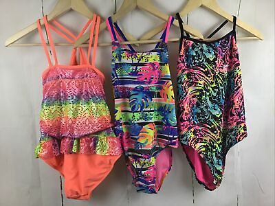 #ad Wonder Nation Girl’s Lot Of 3 Multi Designs One Piece Swimsuits Sz.14 16 $13.49