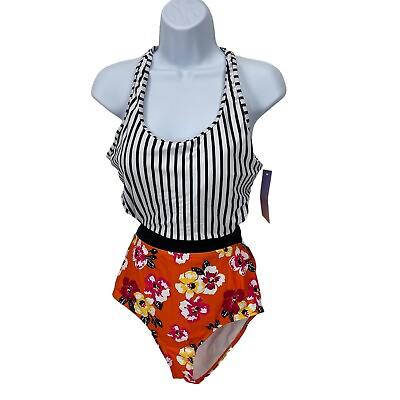 #ad MOLYBELL One Piece Swimsuit Women Bathing Suit Floral Cutout Racerback MEDIUM $8.97