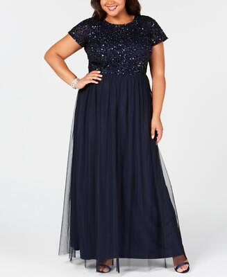 #ad $199 Adrianna Papell Womens Sequin Tulle Long Dress A649 $21.99