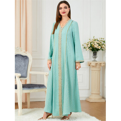 #ad Fashion Dubai Muslim Women Long Maxi Dress Abaya Kaftan Turkey Arab Party Gown C $52.04
