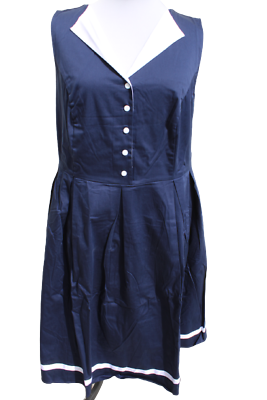 #ad Sheego Women Dress Dark Blue Cocktail Dress Summer Dress plus Size Sleeveless $34.23