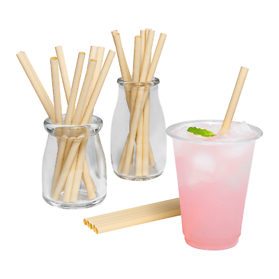#ad Karat Earth Bamboo Fiber Cocktail 5.5#x27;#x27; Straw Natural 250 pcs KE C9875a $26.99