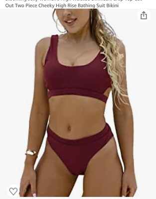 Blooming Jelly Women#x27;s High Waisted Bikini Sets High Cut Bathing Suits Two $8.39