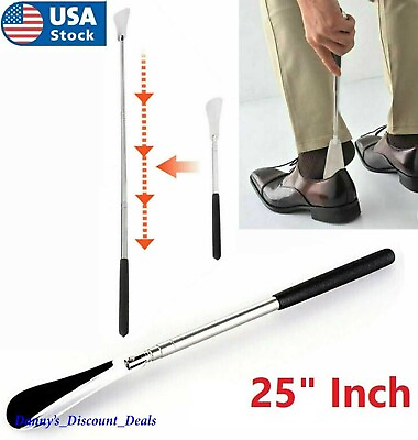 #ad Shoe Horn Extra Long Handle Stainless Steel 25quot; Handled Metal Shoehorn Horns $5.59