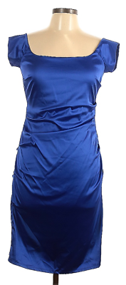 #ad Blue Satin Look Cocktail Dress $10.00