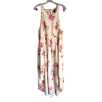 #ad Torrid Women#x27;s Halter Sun Dress Plus Size 2 Floral Hi Low Hem Chiffon Sheer $33.12