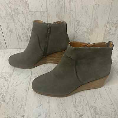 #ad #ad Lucky Brand Womens Boots Size 9.5M Green Suede Leather Zanta Ankle Booties $35.00