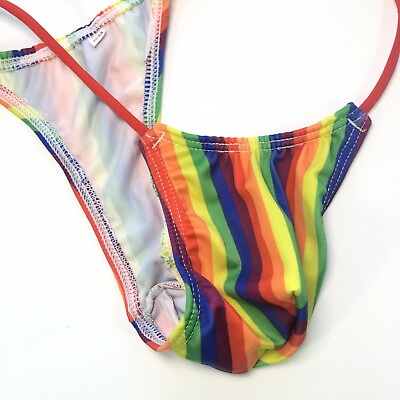 K208 P Mens Micro Bikini String waist Pride Rainbow prints Stars Stripes $9.99