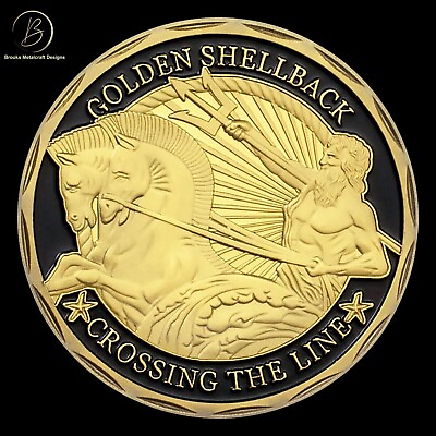 Navy Golden Shellback Crossing the Line Challenge Coin $10.75