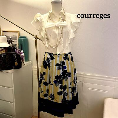#ad courreges flower design skirt length 61 $84.00