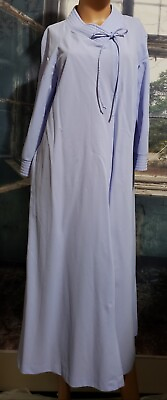 #ad Take Along Sears Sz M Blue Zip Robe Nightgown Long Sleeve Collar USA Union Made $20.00