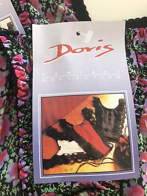 DORIS Lot Of 2 Vintage Satin String bikini panties Red Pink Floral sz 5 NWT $34.85