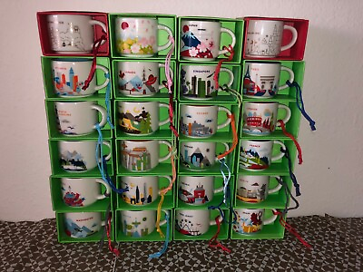 #ad Starbucks Ornament small mugs quot;You Are Herequot; collection 2oz Discontinued $29.00