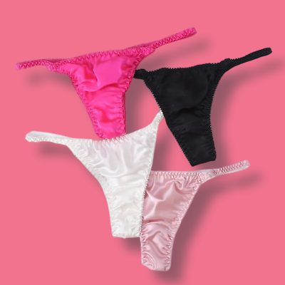 4pcs Silk Thongs Bikinis for Girls Underwear Kids Youth Hipster Panties 8 10 Age $28.19