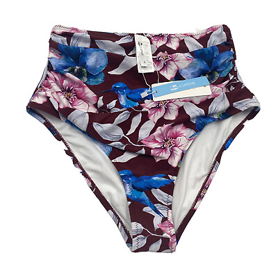 #ad Cupshe size Small Floral High Waist Bikini Swimsuit Bottoms $16.49