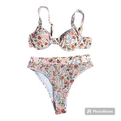 #ad Unbranded Women#x27;s Floral High Waisted Bikini Set Swimsuit XL $15.00