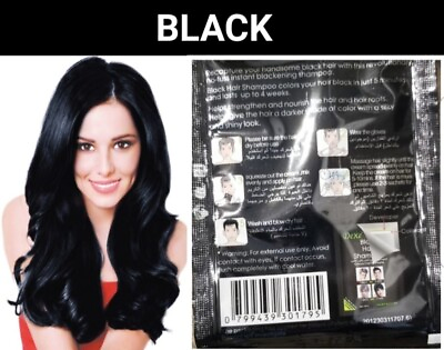 #ad #ad 10 PCS BLACK HERBAL HAIR DYE SHAMPOO COLOR GRAY HAIR DIY LONG LASTING COLOR $29.99