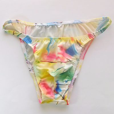 #ad K377 P Mens String Bikini String Narrow waist Printed Soft Jersey $9.99