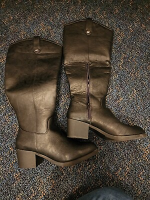 #ad womens black leather riding boots size 9 $20.00