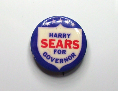#ad Election Button New Jersey 1961 quot;HARRY SEARS FOR GOVERNORquot; *RARE CAMPAIGN PIN* $7.50