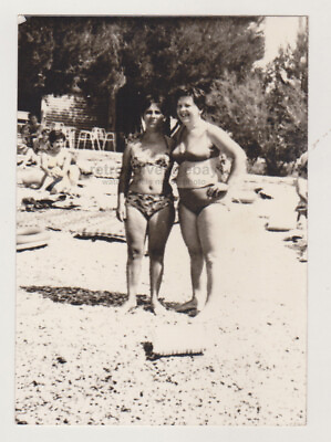 #ad Two Pretty Attractive Curvy Women Beach Bikini Swimsuit Females Snapshot Photo $12.99