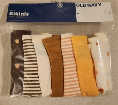 #ad Old Navy Girls MEDIUM Bikini 7 Pack Underwear Panties STARS STRIPES SOLIDS 53424 $12.95