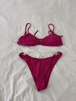 #ad UNBRANDED Pink Flirty Bikini Cheeky Bikini Set Size Medium 348 $9.41