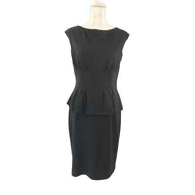 #ad American Living Sleeveless Peplum Waist Pencil Skirt Dress Black size 8 $15.95