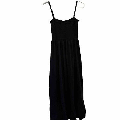 #ad Ladies Size Large Black Sundress Swimsuit Cover Up Full Length Adjustable Straps $13.98