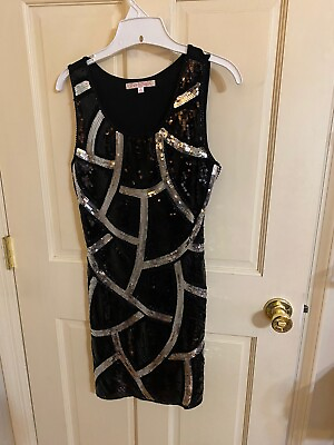 #ad Womens Sexy Black amp; Silver Sequin Evening Party Cocktail Dress $14.99