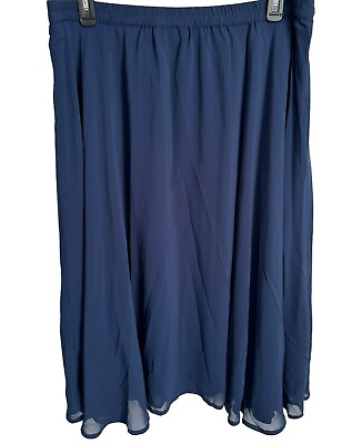 #ad Roamans Skirts Size 22W Blue Lined Elastic Waist Women Skirt. $17.49