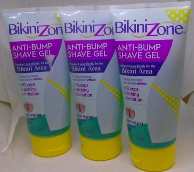 Bikini Zone Anti Bump Shave Gel for Sensitive Areas 3 Pack 5 fl oz each $17.99