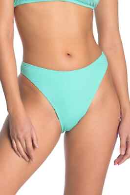 The Bikini Lab Womens Aqua Blue Solid High Cut Bikini Bottoms Brazilian S M $6.41