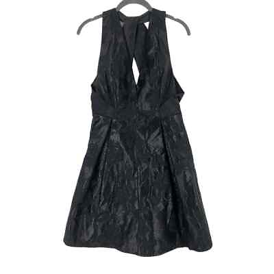 #ad Topshop Cocktail Mini Dress Women#x27;s Size 6 Black Party Dance V Neck Sleeveless $22.40
