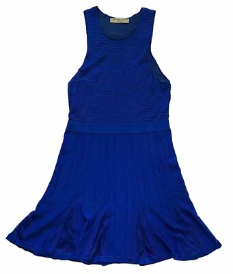 #ad 👗 Trina Turk Blue Ribbed Pullover Cocktail Dress Est. Small Sleeveless 👗 $19.99