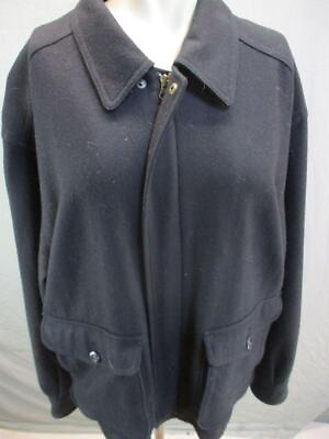 Nordstrom Size M Mens Black Wool Full Zip Snap Cargo Pockets Shirt Jacket 7OR213 $44.99