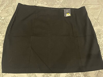 #ad Mamp;S Collection NWT UK 22 Black Mini Skirt Length 18 Inches Elasticated Waist GBP 7.95